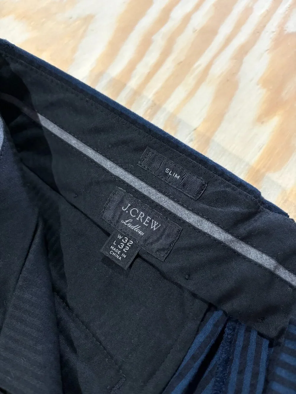 J.Crew Ludlow Slim Navy Seersucker Pants | Mens | 32Wx34L